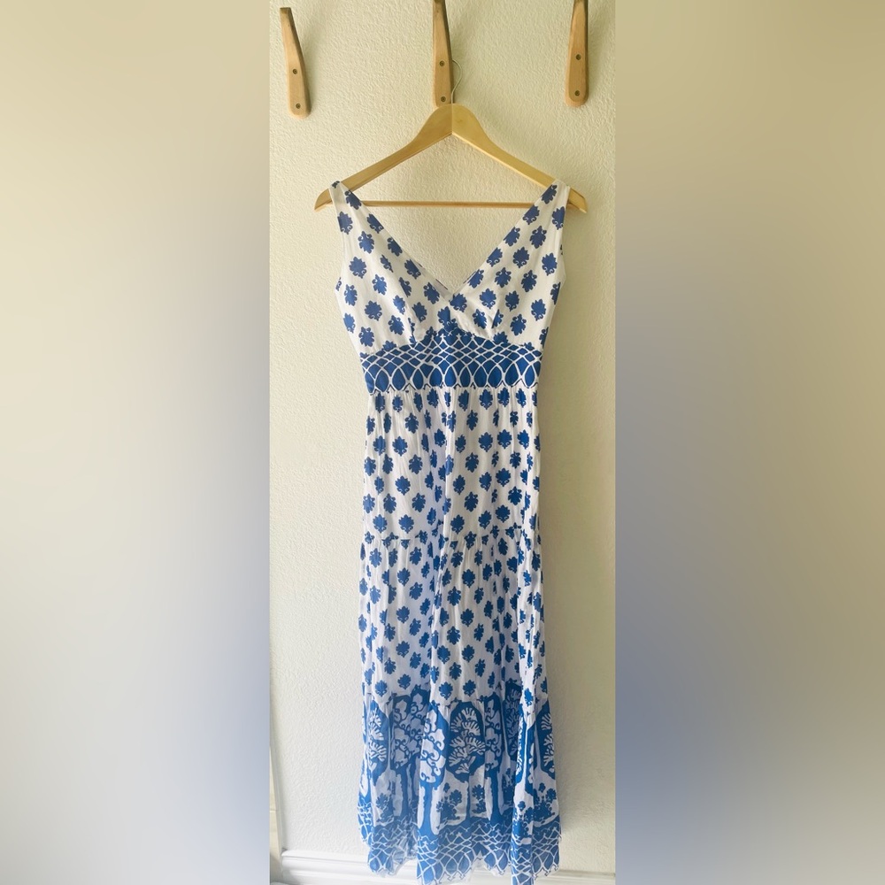 J. Crew Santorini Block Print Maxi Dress, Size 00 - Picture 2 of 4